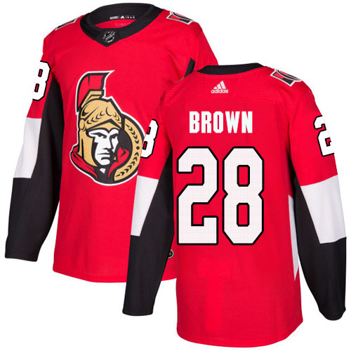 Cheap Adidas Ottawa Senators 28 Connor Brown Red Home Authentic Stitched Youth NHL Jersey
